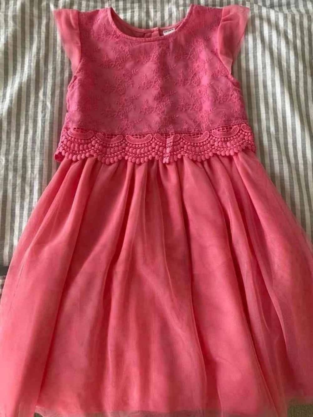 Carter's Coral Pink Lace & Tulle Party Dress size 7